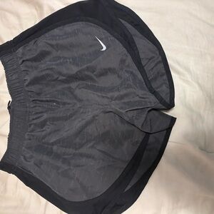 Nike Women's Gray and Black Athletic Shorts